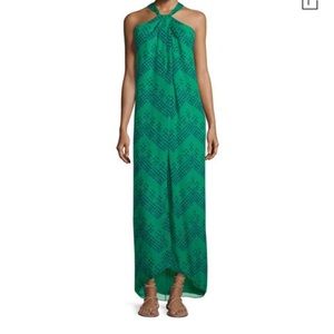DVF Green Lilita Silk chiffon Maxi Dress
